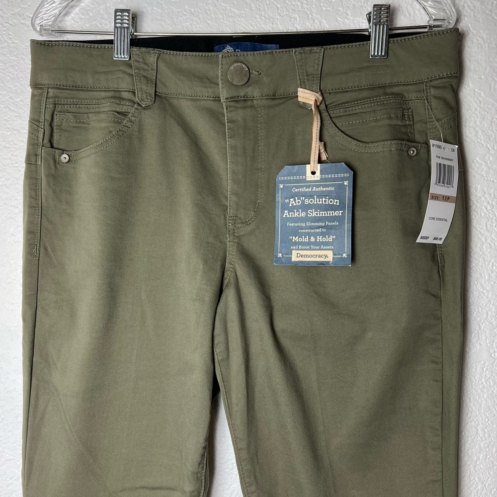 Democracy Pant Laurel Oak Green Khaki Ankle Skimmers Ab Solutions Pant 12P